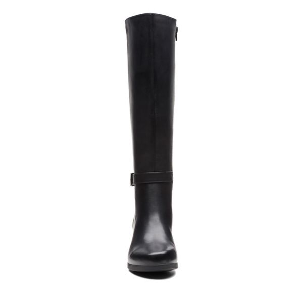 Clarks Womens Un Lindel Hi Knee High Boots Black | UK-9864135